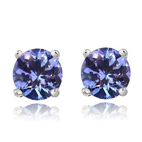 925 Sterling Silver 2.00 Cttw Sapphire Round Cut Studs Earrings - DailySale