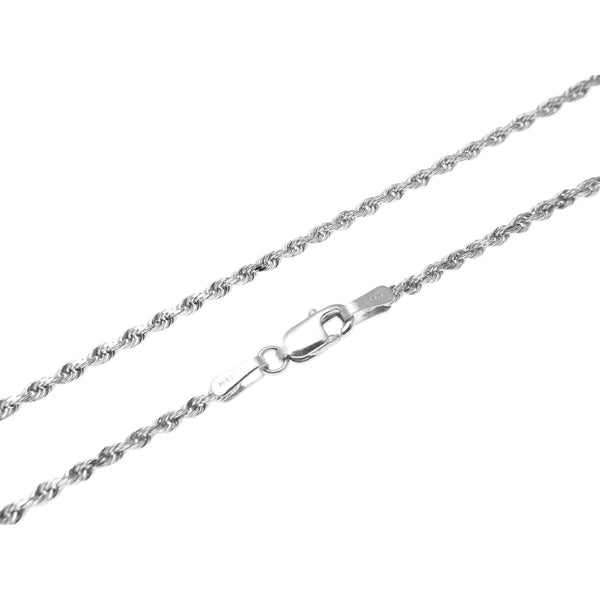 925 Sterling Silver Diamond Cut Rope Chain Necklaces 16" 1.2MM - DailySale