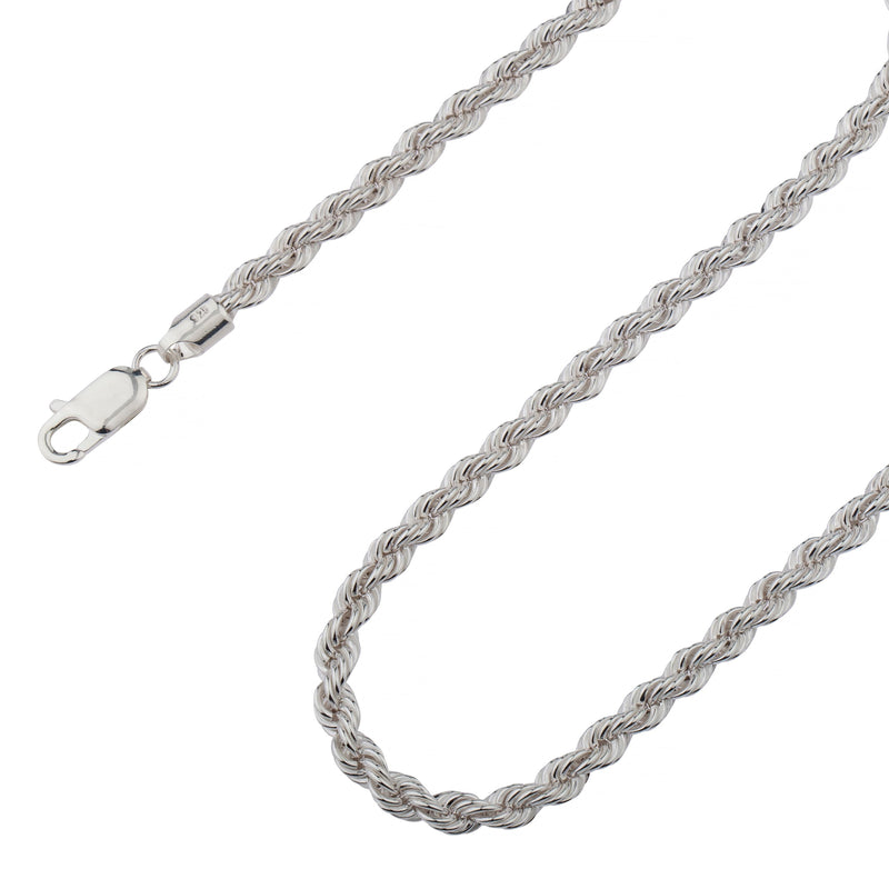 925 Sterling Silver Diamond Cut Rope Chain Necklaces - DailySale