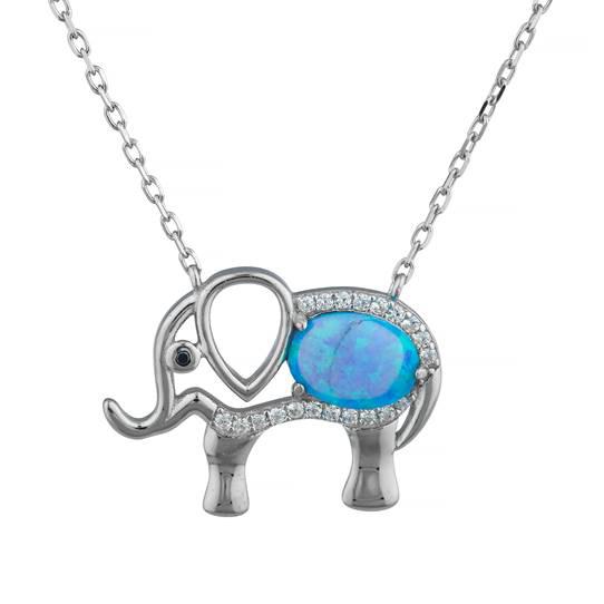 925 Sterling Silver Elephant Necklace Pendant Jewelry - DailySale