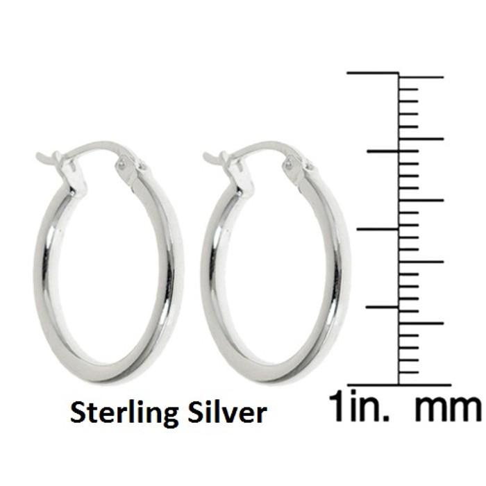.925 Sterling Silver French Lock Hoops 15mm Earrings - DailySale