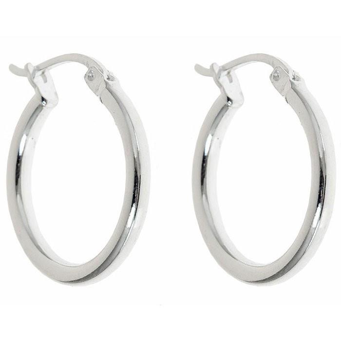 .925 Sterling Silver French Lock Hoops 15mm Earrings - DailySale