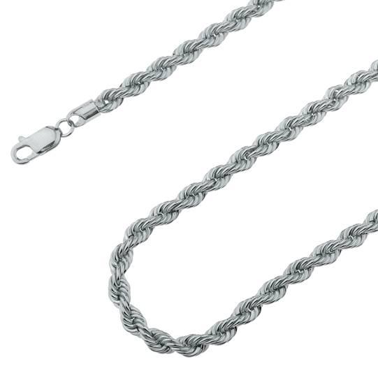 925 Sterling Silver Gold Solid Rope Chain 5MM Necklaces 18 - DailySale