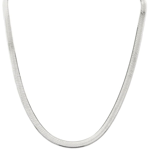 925 Sterling Silver Herringbone Flat Snake Chain Jewelry 16" - DailySale