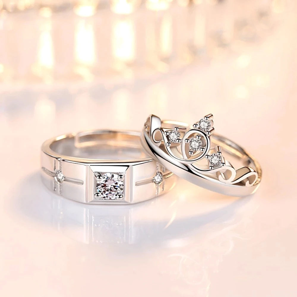 His & Hers Matching Set Simple Love Style Couple Rings – SunnyHouse Jewelry