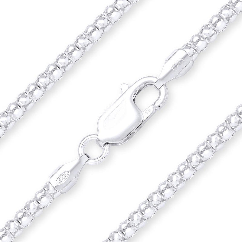 925 Sterling Silver Popcorn Chain 3mm Necklaces 16" - DailySale