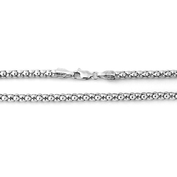 925 Sterling Silver Rhodium Plated Popcorn Chain 3mm Necklaces 16" - DailySale