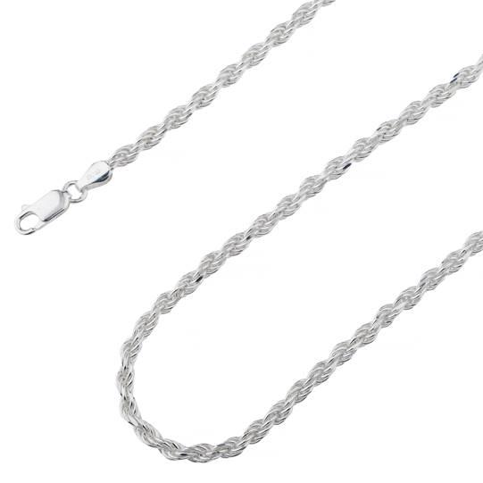 925 Sterling Silver Rope Chain Necklace Italy 3.50mm Necklaces 18" - DailySale