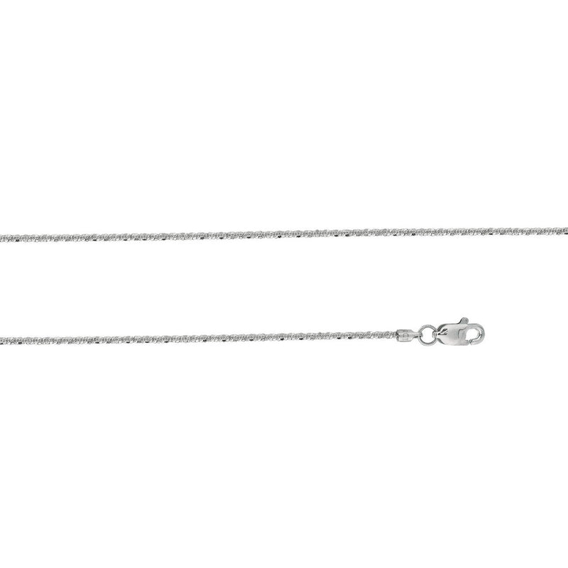 925 Sterling Silver Sparkle Glitter Margarita Twisted Rock Chain 2.5mm Necklaces 16" - DailySale