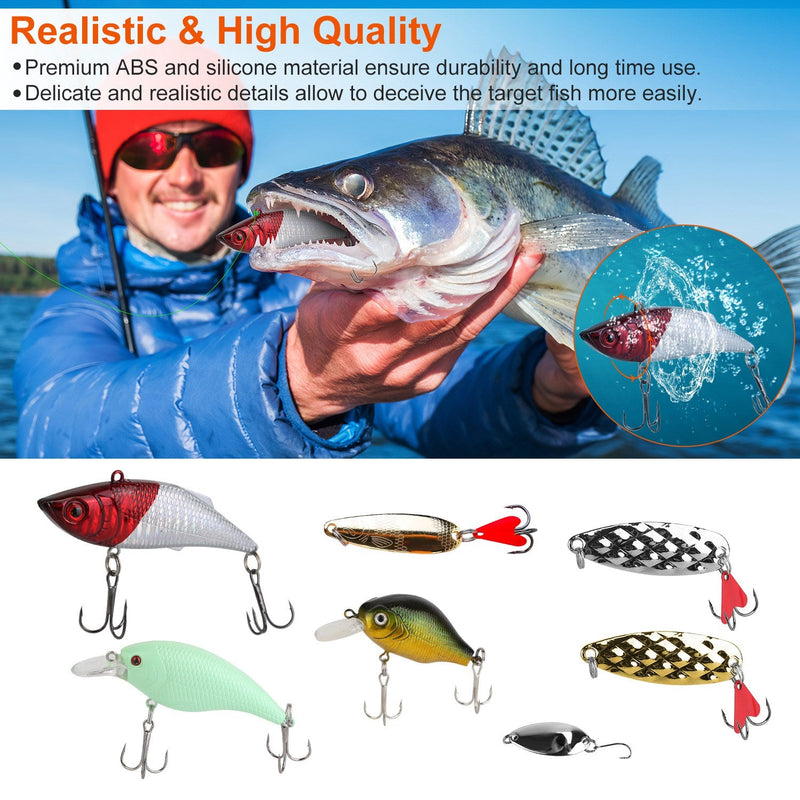 TRUSCEND Fishing Lures Kit with Premium Waterproof Fishing Tackle
