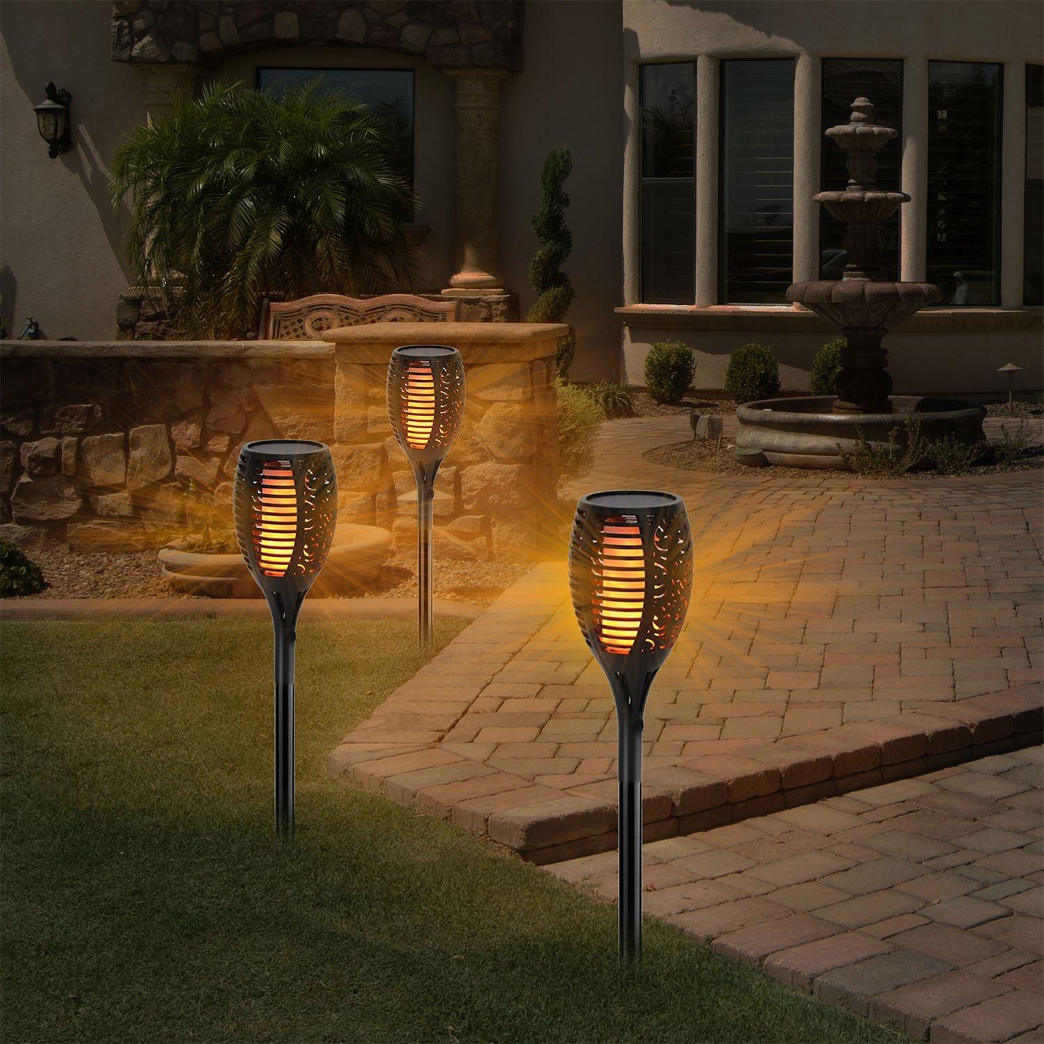 96 LEDs Solar Flame Torch Light Garden & Patio - DailySale