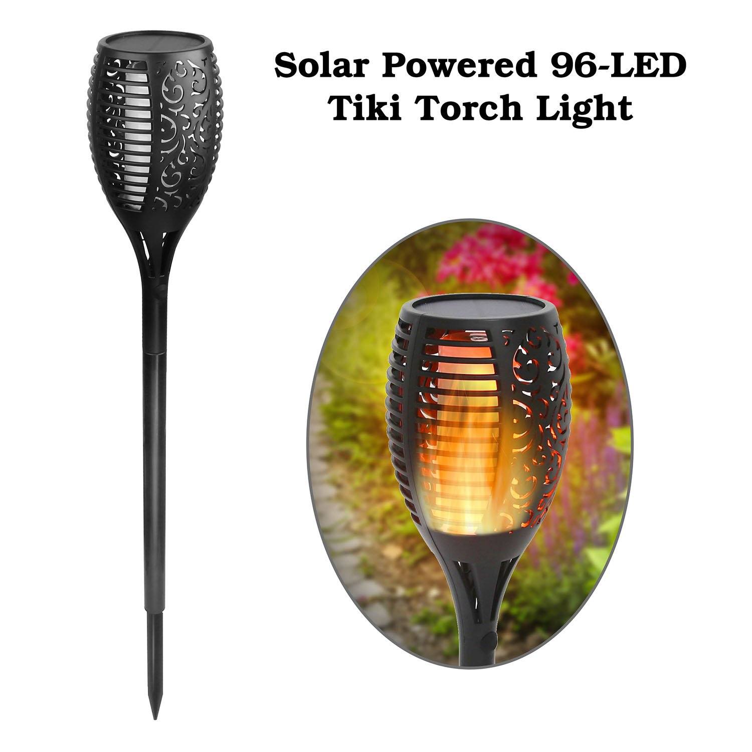 96 LEDs Solar Flame Torch Light Garden & Patio - DailySale