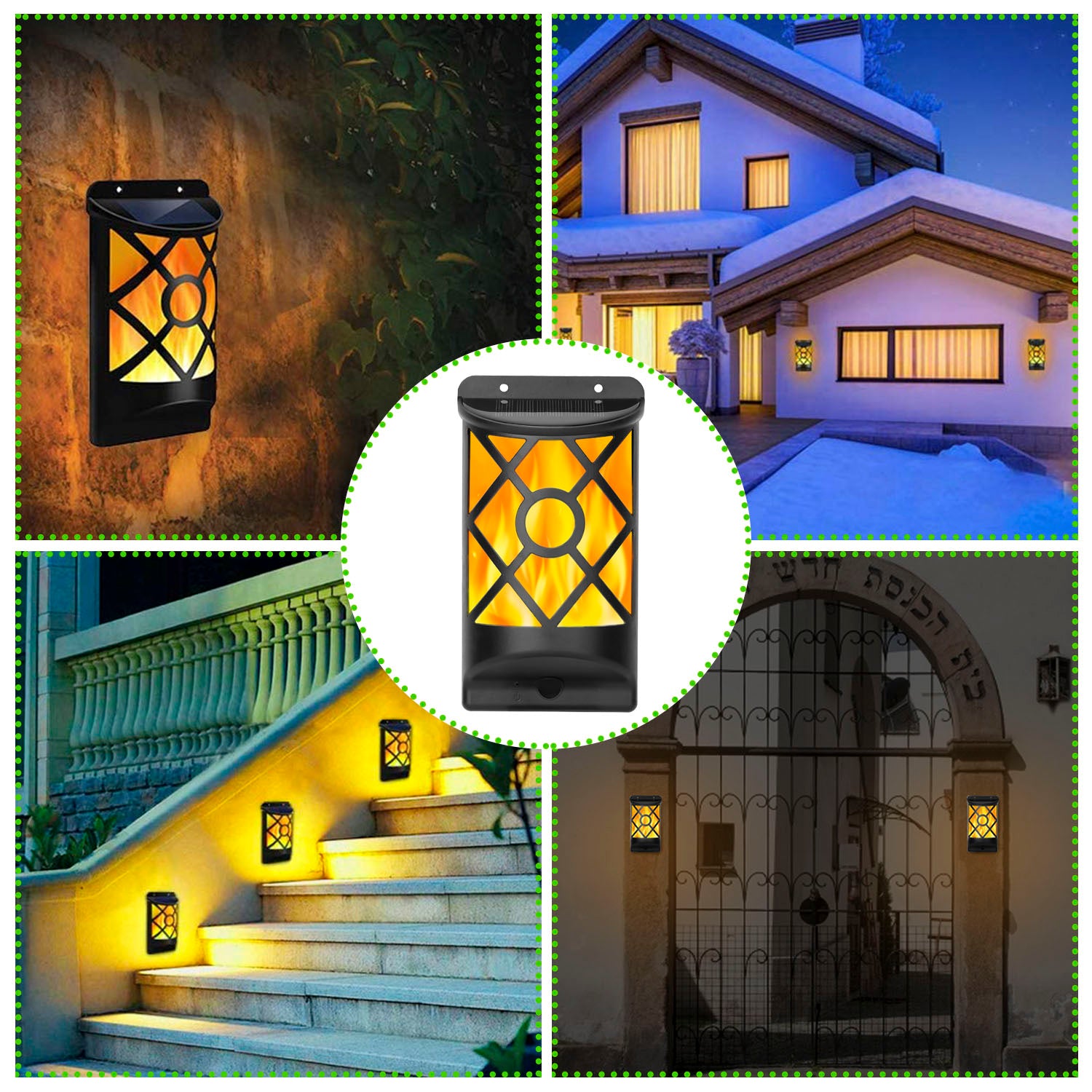 96 LEDs Waterproof Flame Solar Lights Outdoor Outdoor Lighting - DailySale