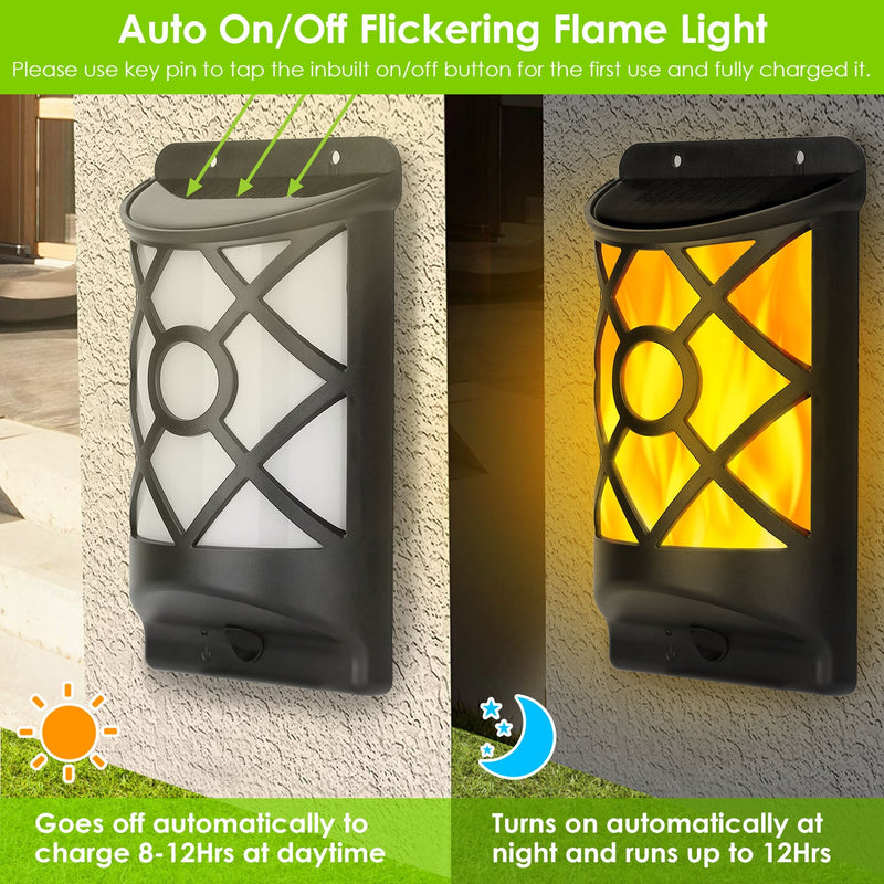 96 LEDs Waterproof Flame Solar Lights Outdoor Outdoor Lighting - DailySale