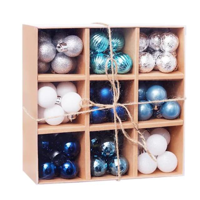 99-Piece: Christmas Balls Ornaments for Christmas Tree Gift Box Set Holiday Decor & Apparel Blue - DailySale