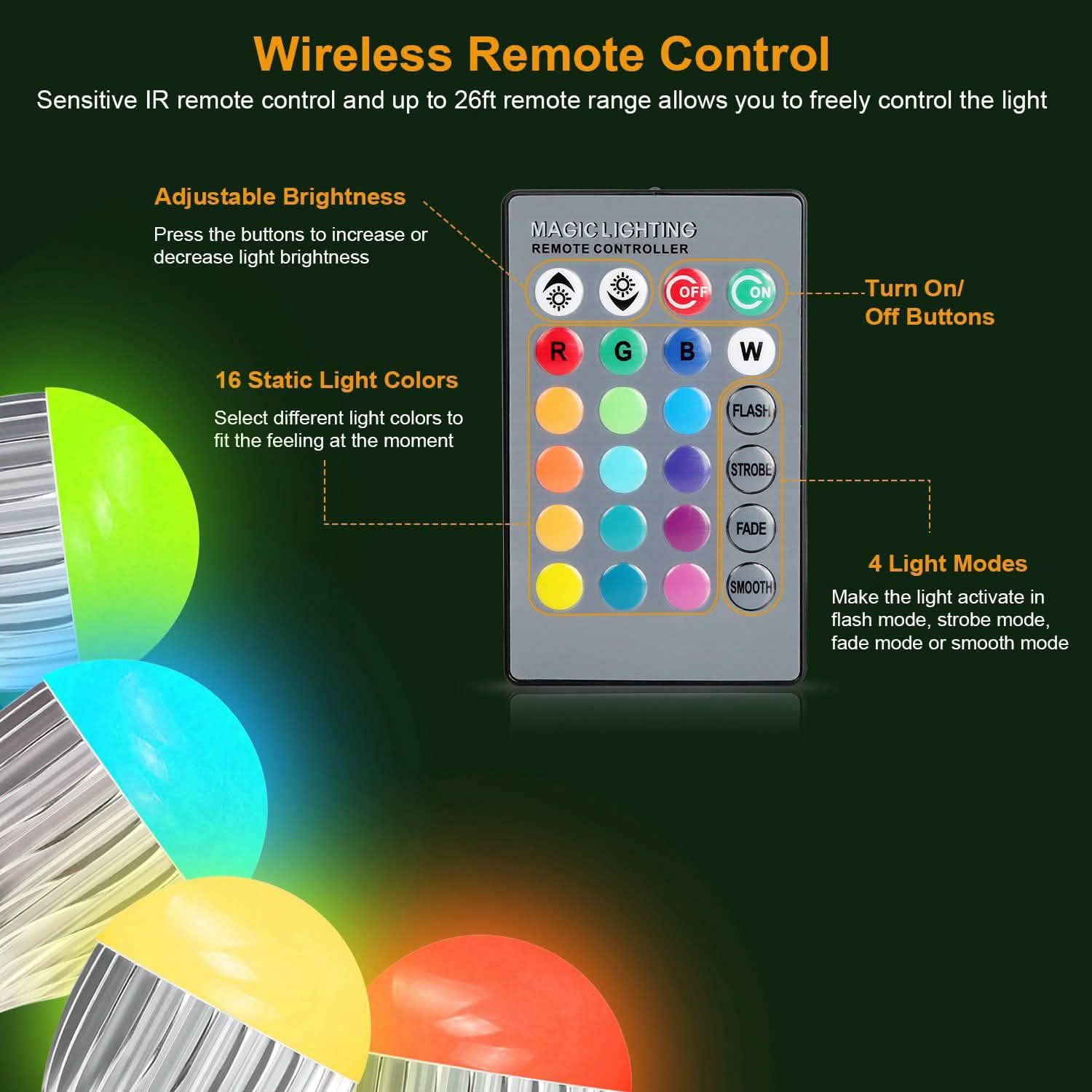 9W LED Light Bulb E27 RGB Lamp Lighting & Decor - DailySale