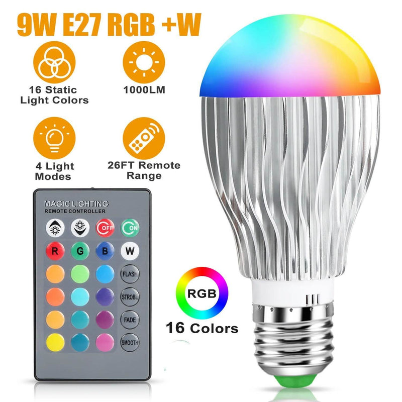 9W LED Light Bulb E27 RGB Lamp Lighting & Decor - DailySale