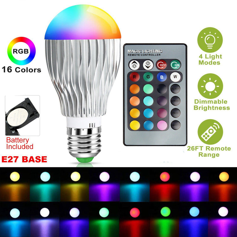 9W LED Light Bulb E27 RGB Lamp Lighting & Decor - DailySale