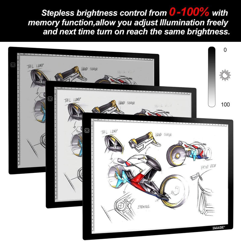 A3 Light Box Magnetic Artcraft Tracing Adjustable LED Light PadBoard Drawing Everything Else - DailySale