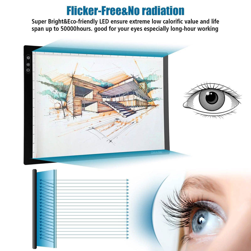 A3 Light Pad A3 LED Tracing Pad Ultra-Thin Drawing Pad Adjustable Brightness Art & Craft Supplies - DailySale