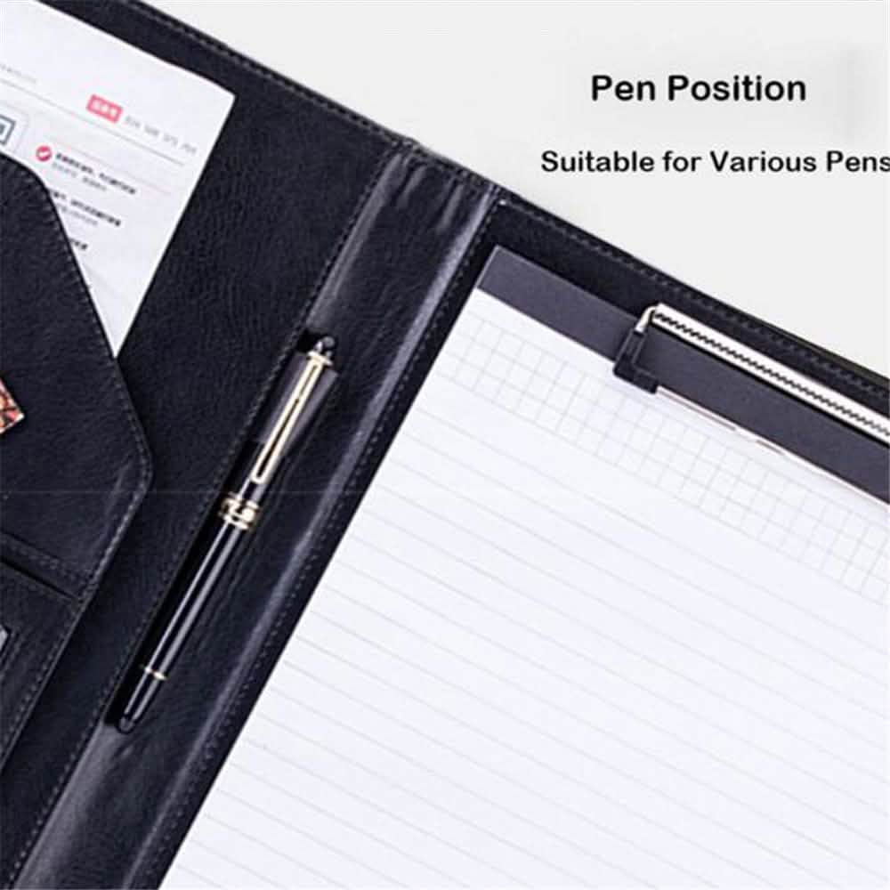 A4 Conference Folder Soft Leather Portfolio Organiser with Calculator - DailySale