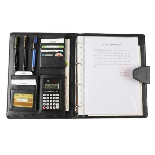 A4 Conference Folder Soft Leather Portfolio Organiser with Calculator Everything Else - DailySale