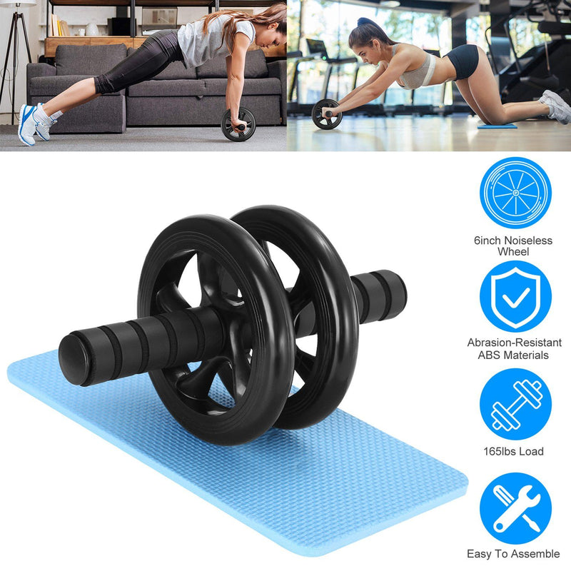 Ab Roller Wheel Fitness Exercise with Knee Pads Fitness - DailySale