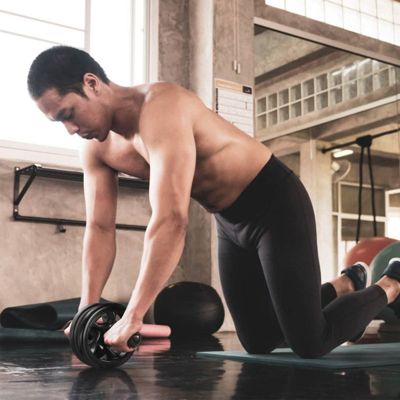 Ab Roller Wheel Fitness Exercise with Knee Pads Fitness - DailySale