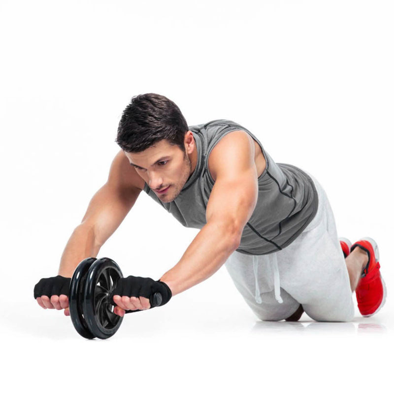 Ab Roller Wheel Fitness Exercise with Knee Pads Fitness - DailySale