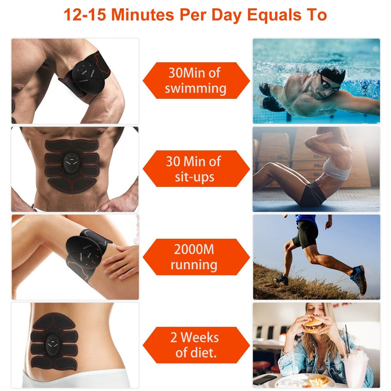 Abs Stimulator Muscle Toner EMS with 6 Modes Fitness - DailySale