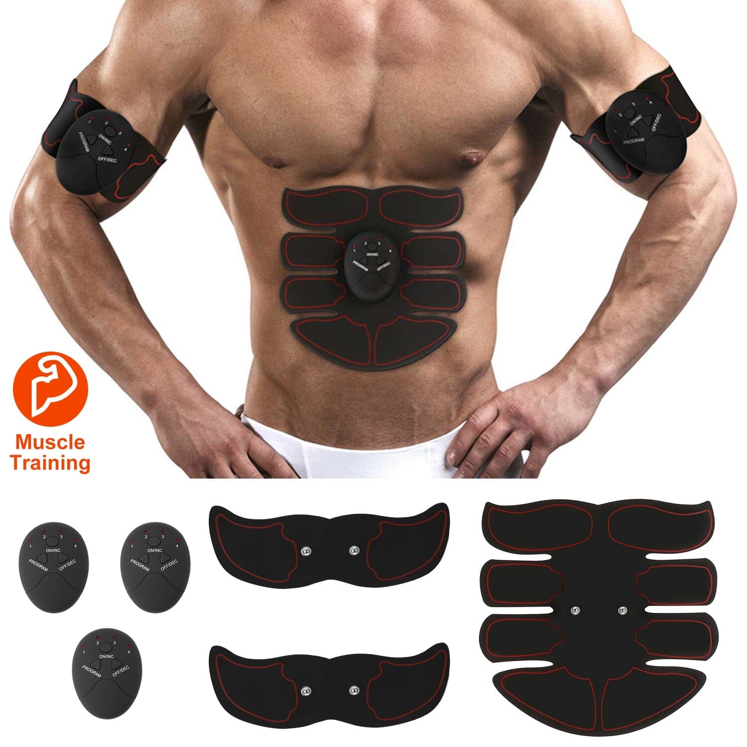 Abs Stimulator Muscle Toner EMS with 6 Modes Fitness - DailySale