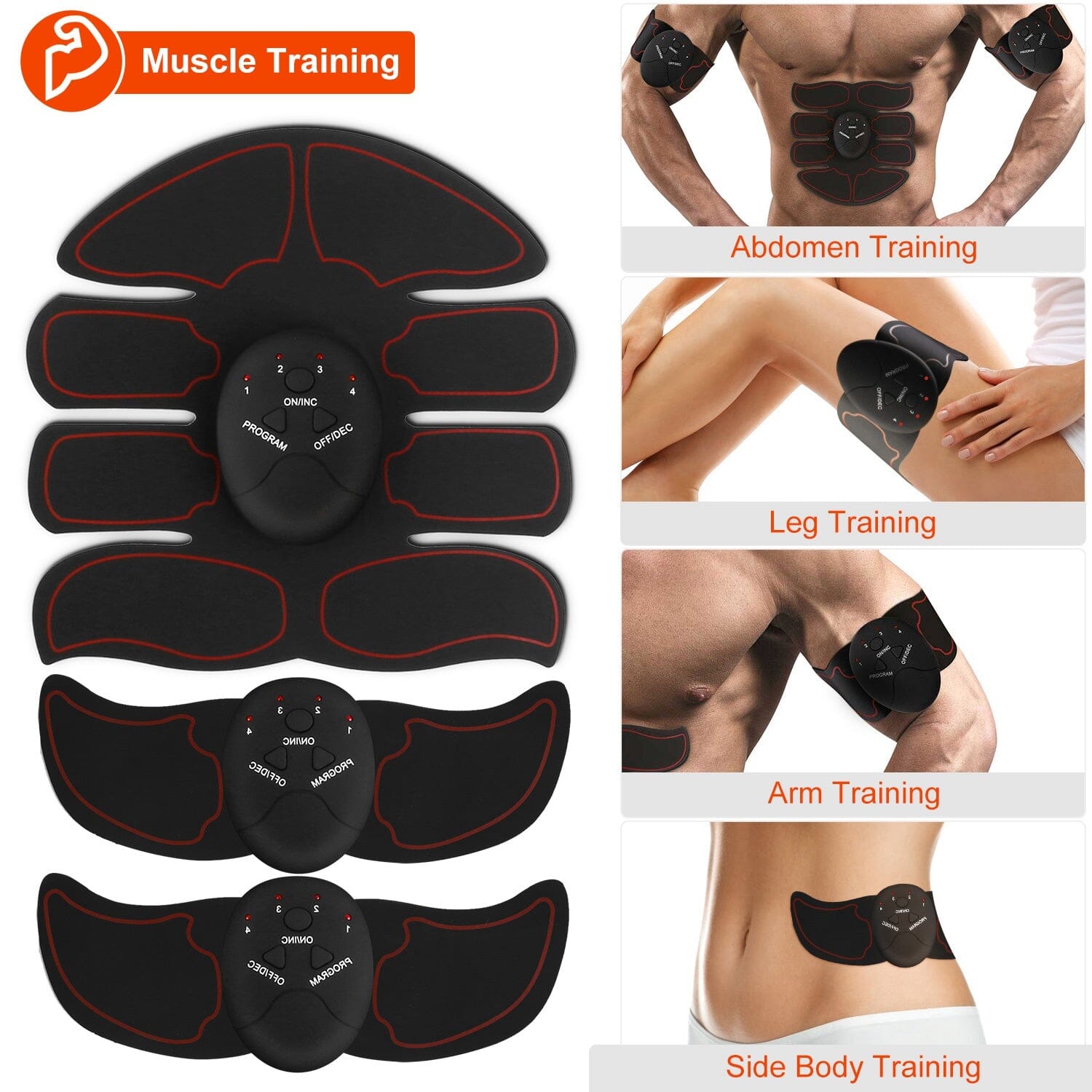 Abs Stimulator Muscle Toner EMS with 6 Modes Fitness - DailySale