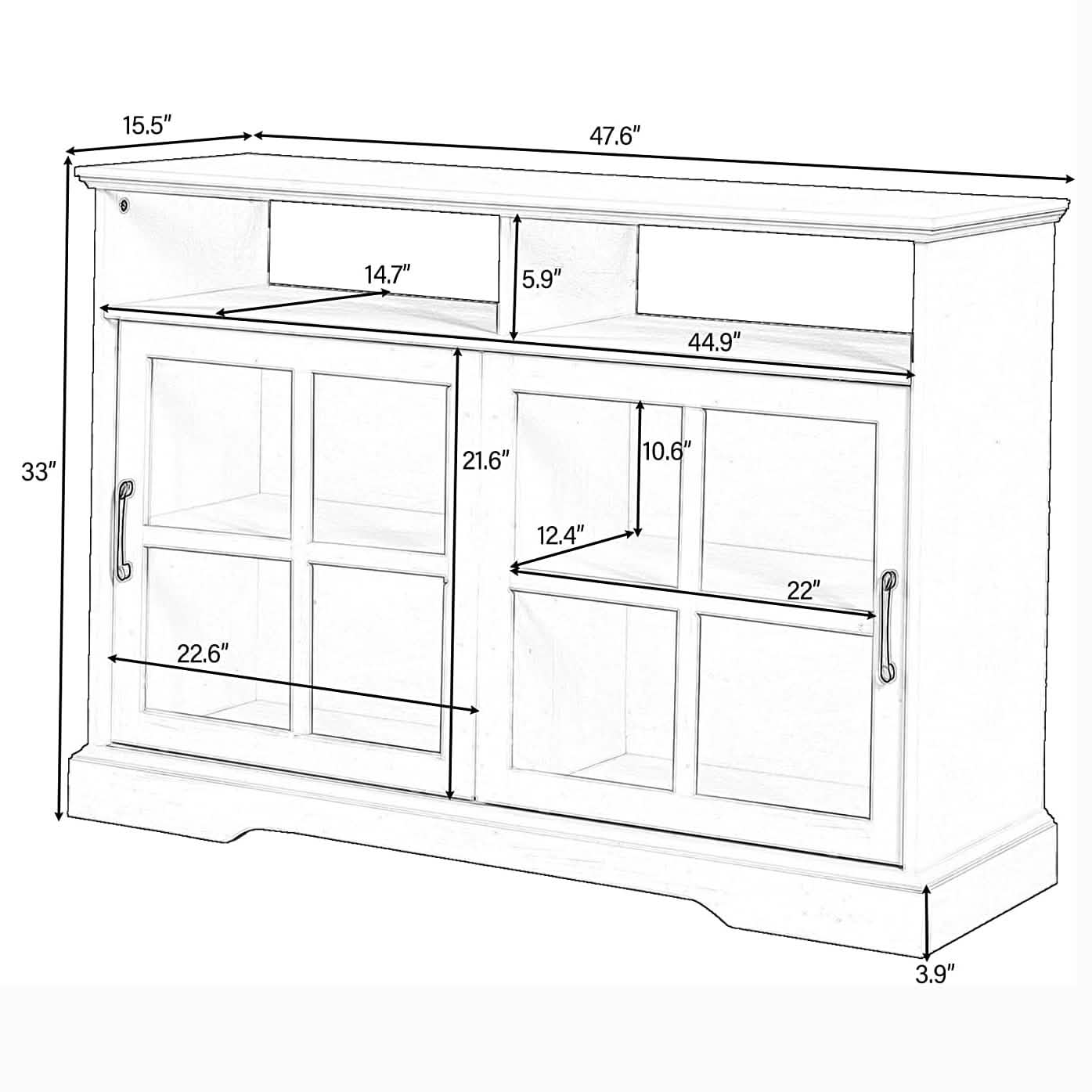 Accent Cabinet Wood Kitchen Buffet Sideboard Furniture & Decor - DailySale