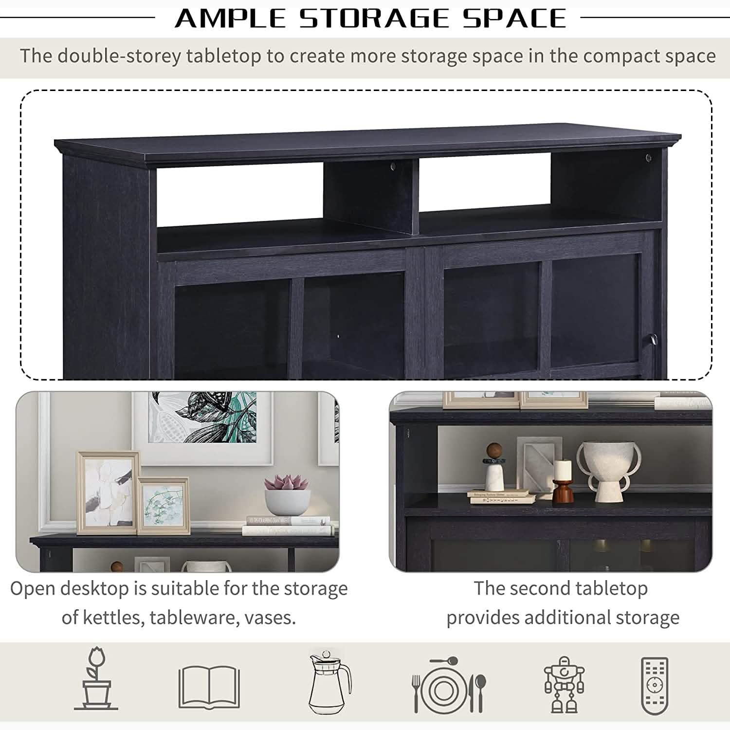 Accent Cabinet Wood Kitchen Buffet Sideboard Furniture & Decor - DailySale
