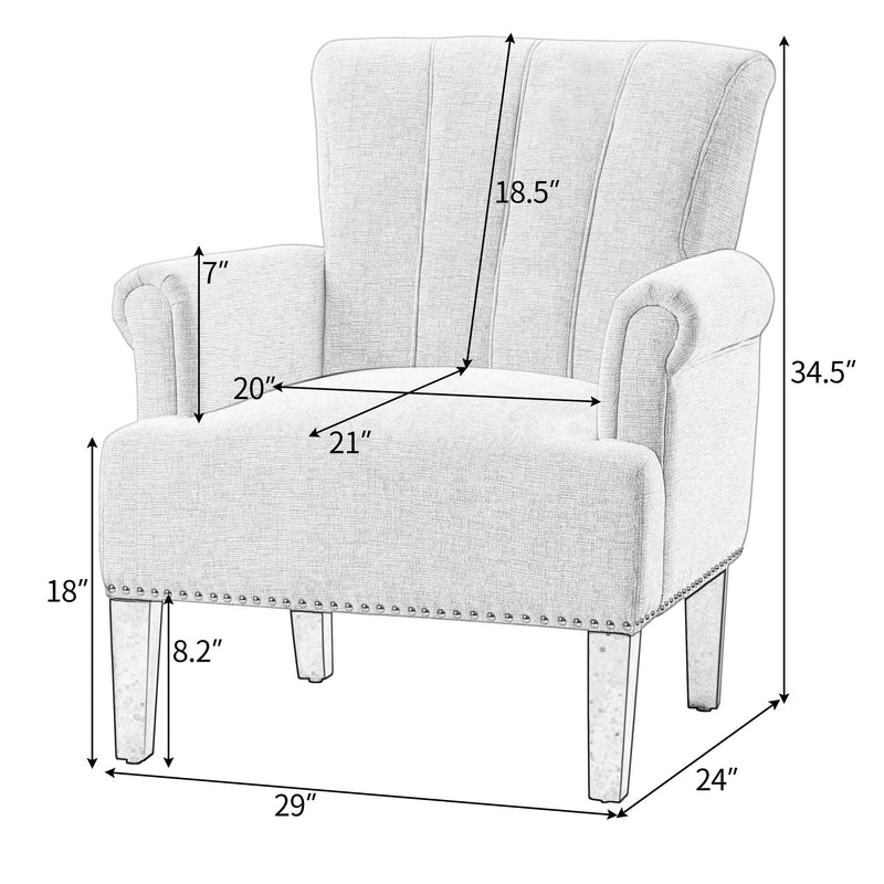 Accent Rivet Tufted Polyester Armchair Furniture & Decor - DailySale