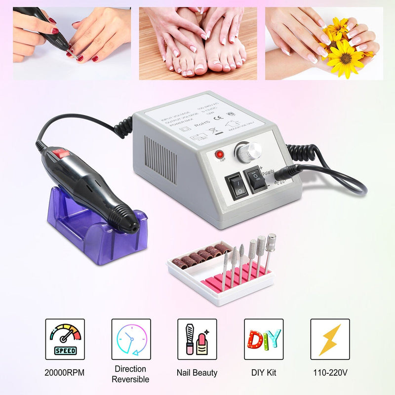 Acrylic Nail Drill Machine 20000RPM with 6 Bits Cuticle Grinder Kit Beauty & Personal Care - DailySale