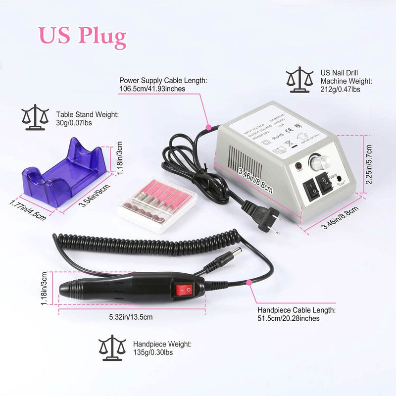 Acrylic Nail Drill Machine 20000RPM with 6 Bits Cuticle Grinder Kit Beauty & Personal Care - DailySale