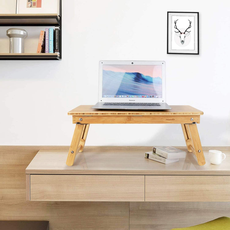 Adjustable Bamboo Laptop Desk Computer Accessories - DailySale