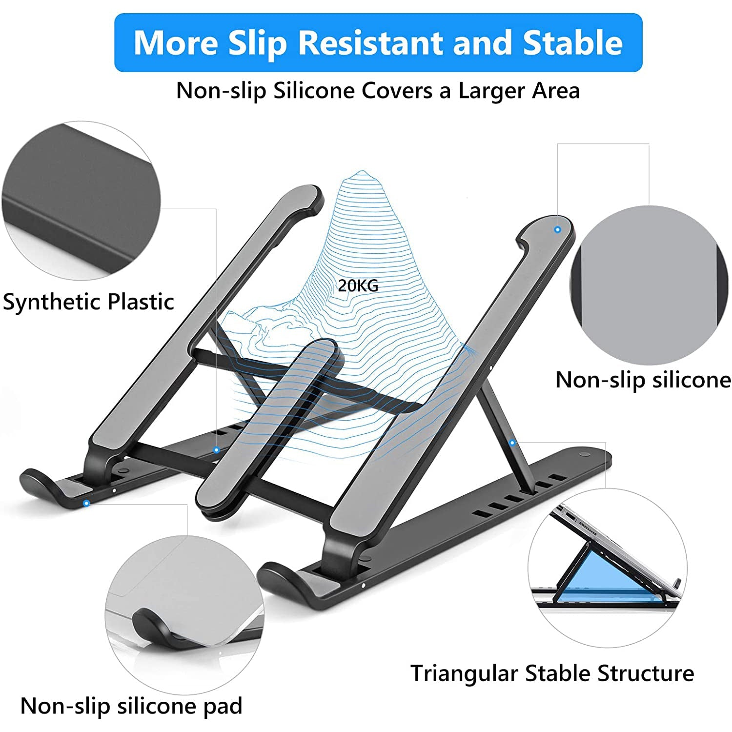 Adjustable Foldable Laptop Stand Computer Accessories - DailySale