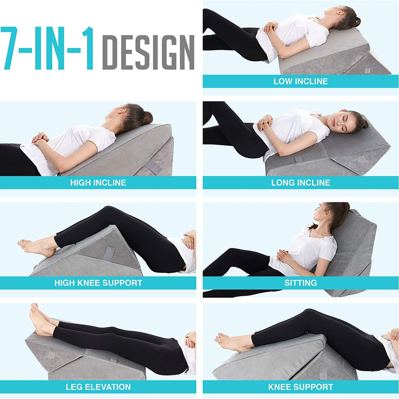 Adjustable Folding Memory Foam Incline Pillow Wellness - DailySale