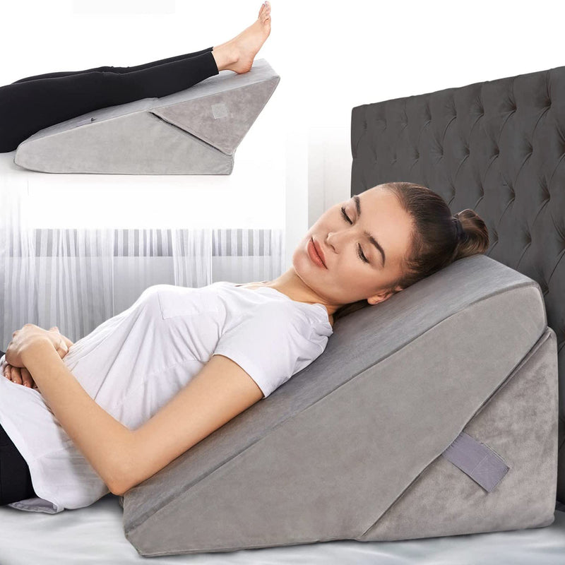Adjustable Folding Memory Foam Incline Pillow Wellness - DailySale