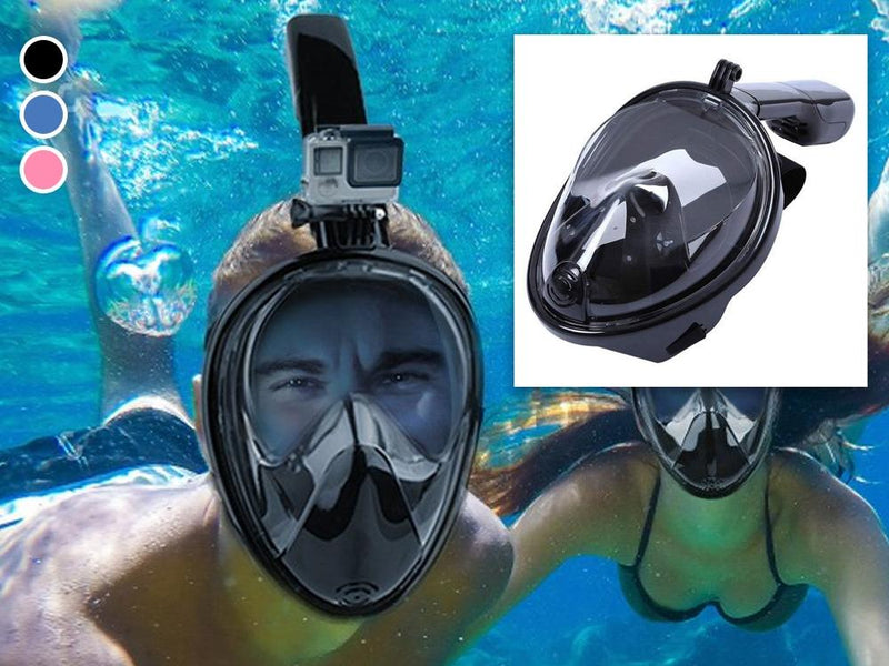 Adjustable Full-Face Snorkel with Attachment for Sports Camera Sports & Outdoors - DailySale