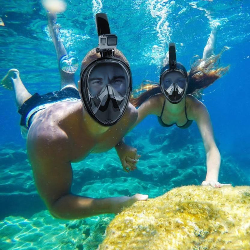 Adjustable Full-Face Snorkel with Attachment for Sports Camera Sports & Outdoors - DailySale