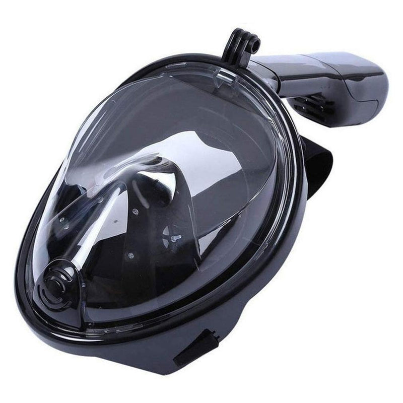 Adjustable Full-Face Snorkel with Attachment for Sports Camera Sports & Outdoors S/M Black - DailySale