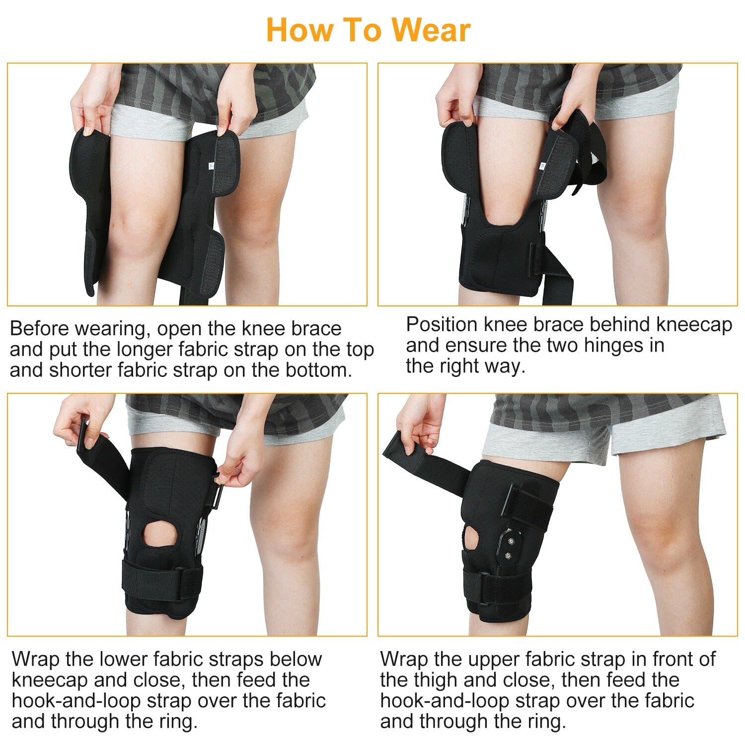 Adjustable Open Patella Compression Knee Brace Wellness - DailySale