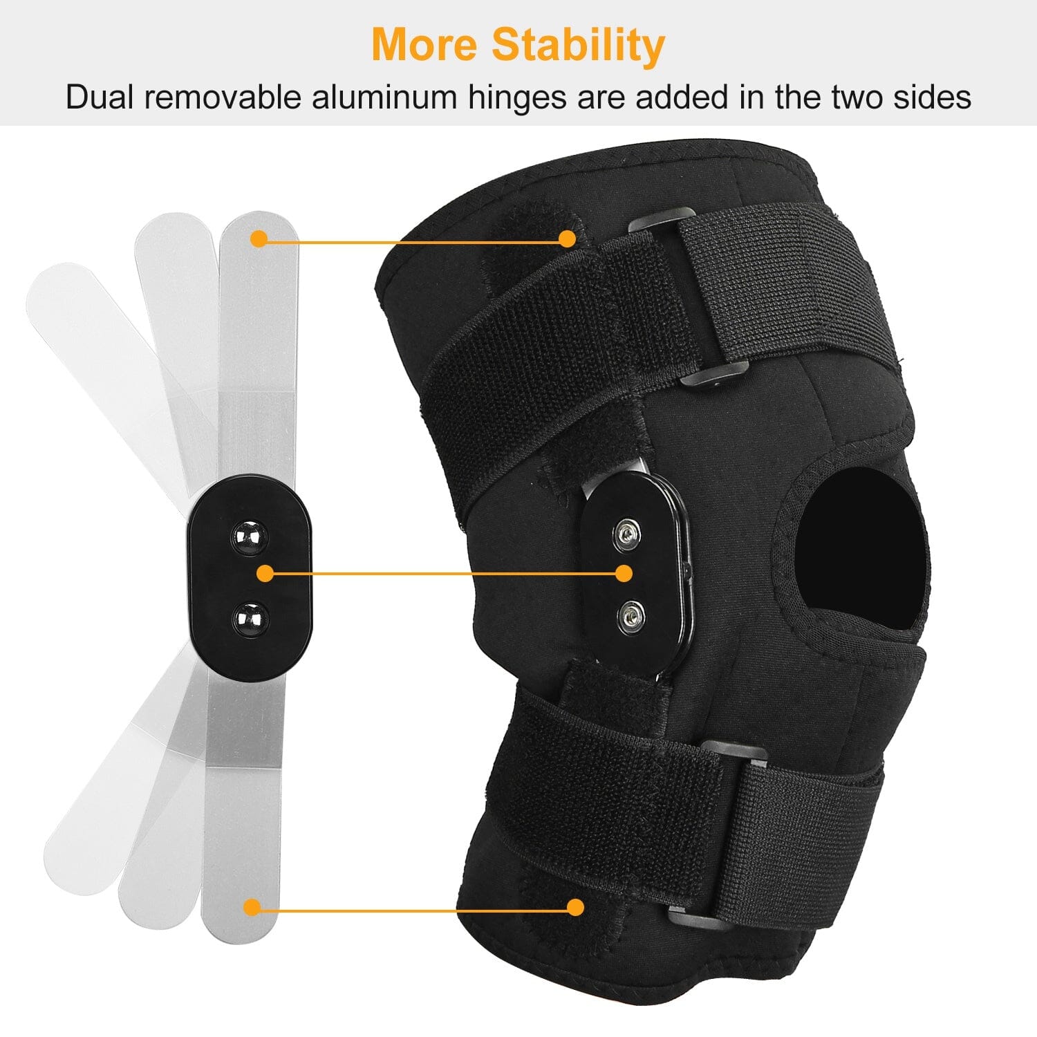 Adjustable Open Patella Compression Knee Brace Wellness - DailySale