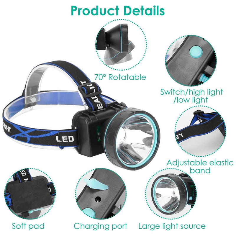 Adjustable Rechargeable LED Spotlight Headlight Sports & Outdoors - DailySale