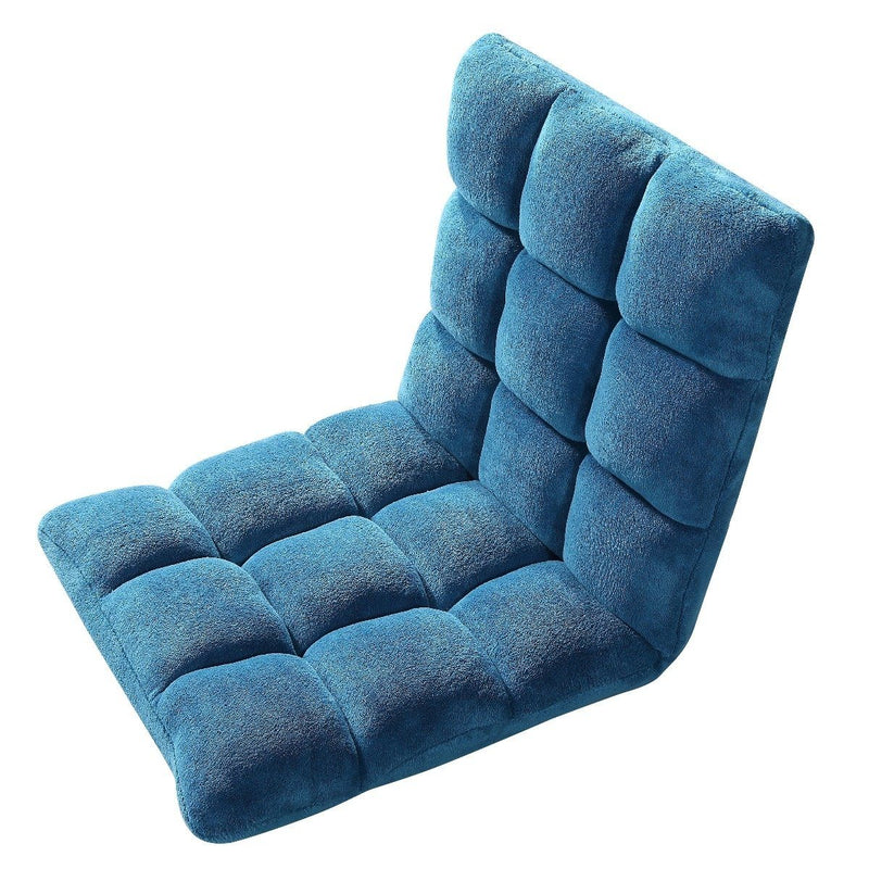 Adjustable Recliner Rocker Memory Foam Floor Ergonomic Gaming Chair Furniture & Decor Dark Blue - DailySale