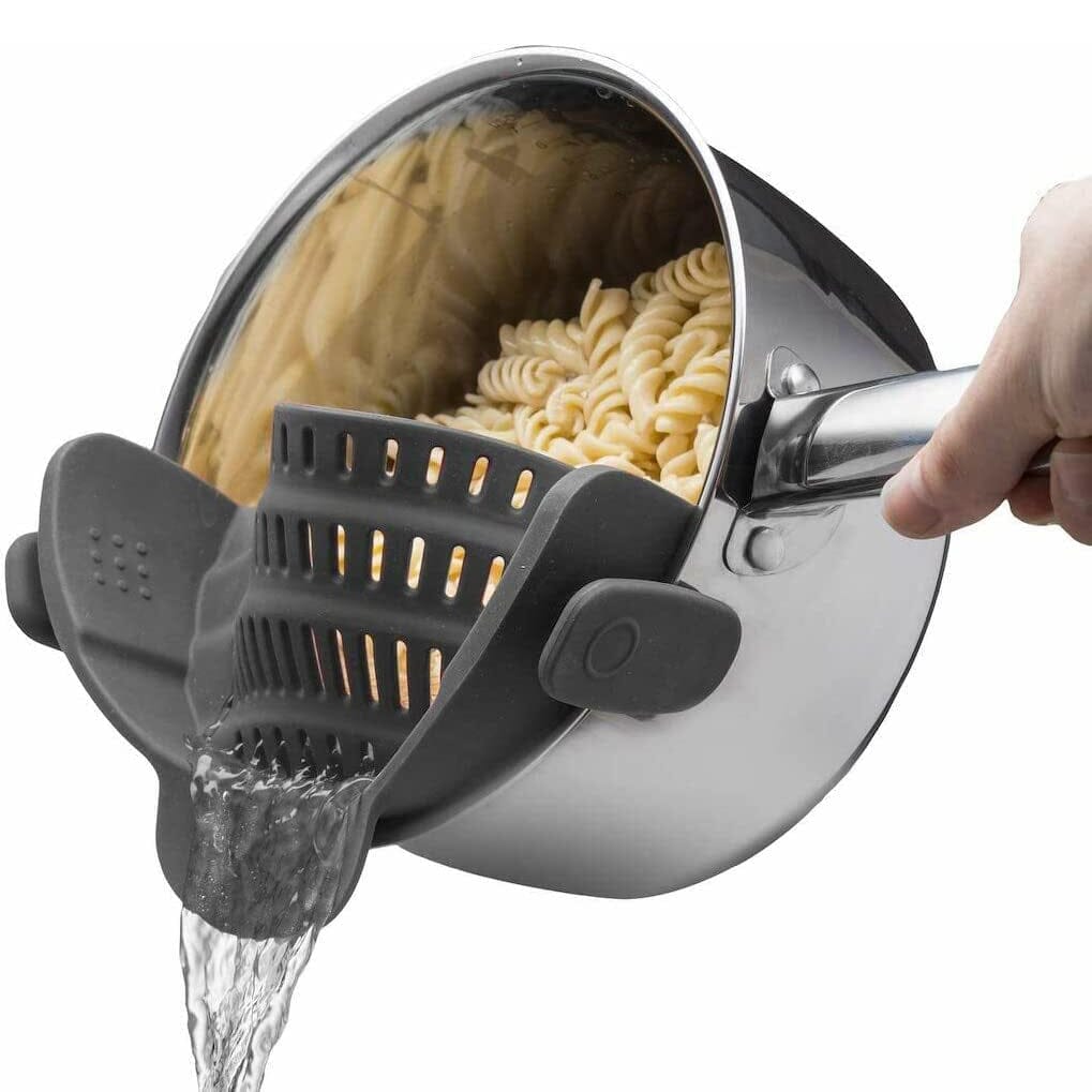 Adjustable Silicone Pot Strainer and Pasta Strainer Kitchen Tools & Gadgets Gray - DailySale