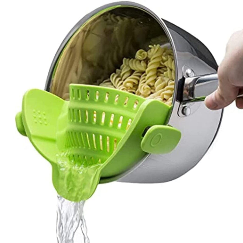 Adjustable Silicone Pot Strainer and Pasta Strainer Kitchen Tools & Gadgets Lime Green - DailySale